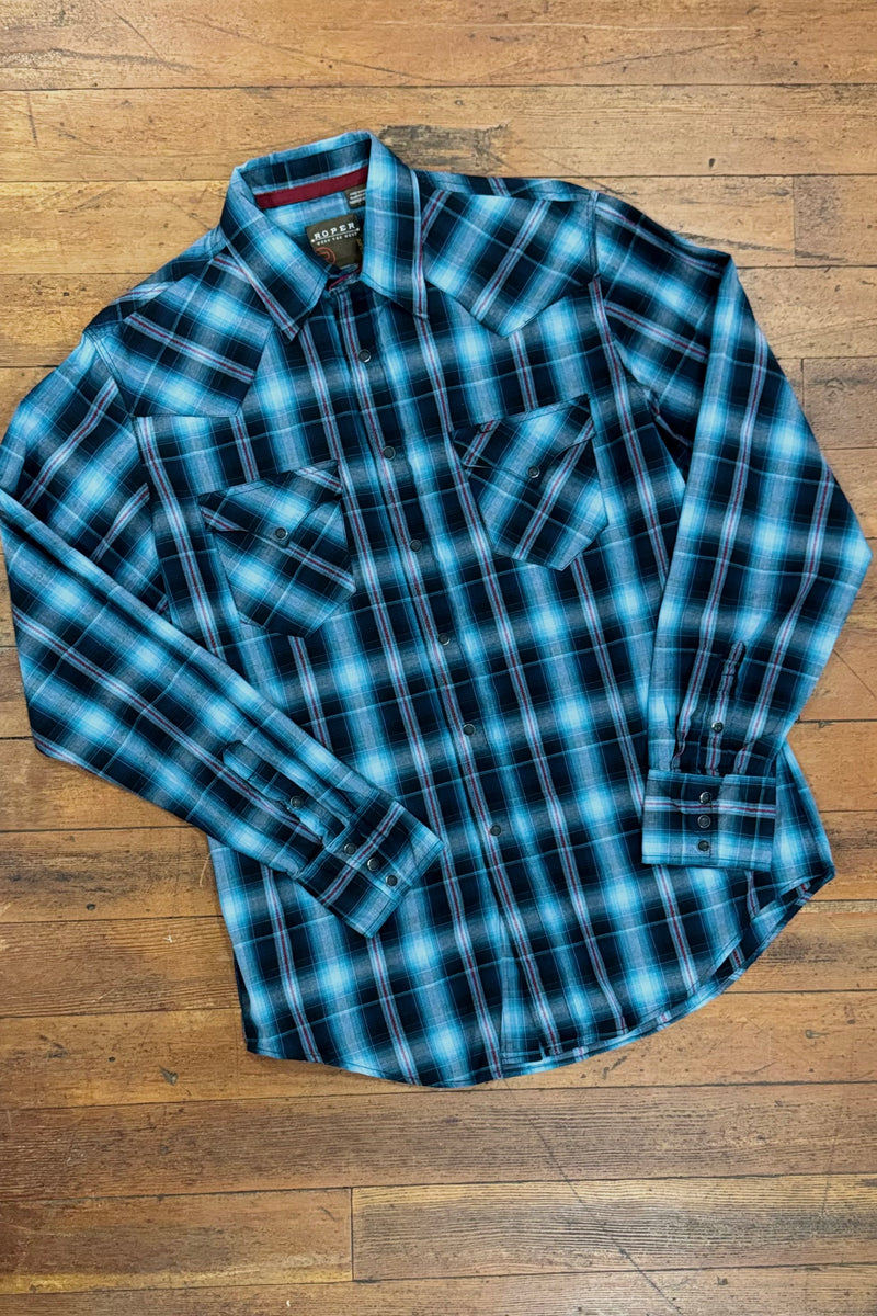 Men's Blue Ridge Plaid Performance Shirt by Roper-Men's Shirt-Roper/Stetson-Gallop 'n Glitz- Women's Western Wear Boutique, Located in Grants Pass, Oregon