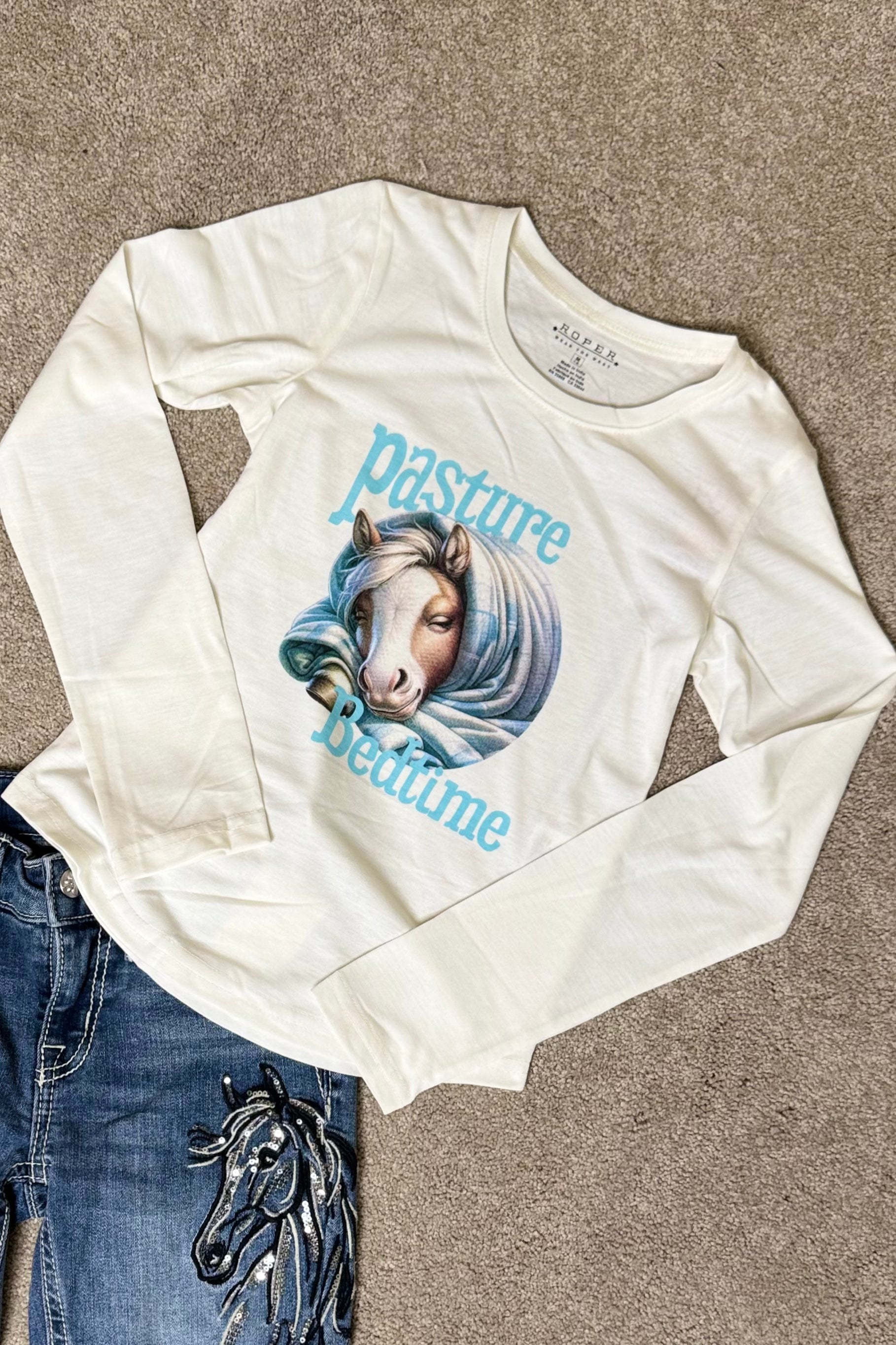 Little Girls 'Pasture Bedtime' Tee by Roper-Top-Roper/Stetson-Gallop 'n Glitz- Women's Western Wear Boutique, Located in Grants Pass, Oregon
