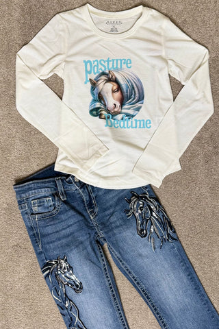 Little Girls 'Pasture Bedtime' Tee by Roper-Girls Top-Roper/Stetson-Gallop 'n Glitz- Women's Western Wear Boutique, Located in Grants Pass, Oregon