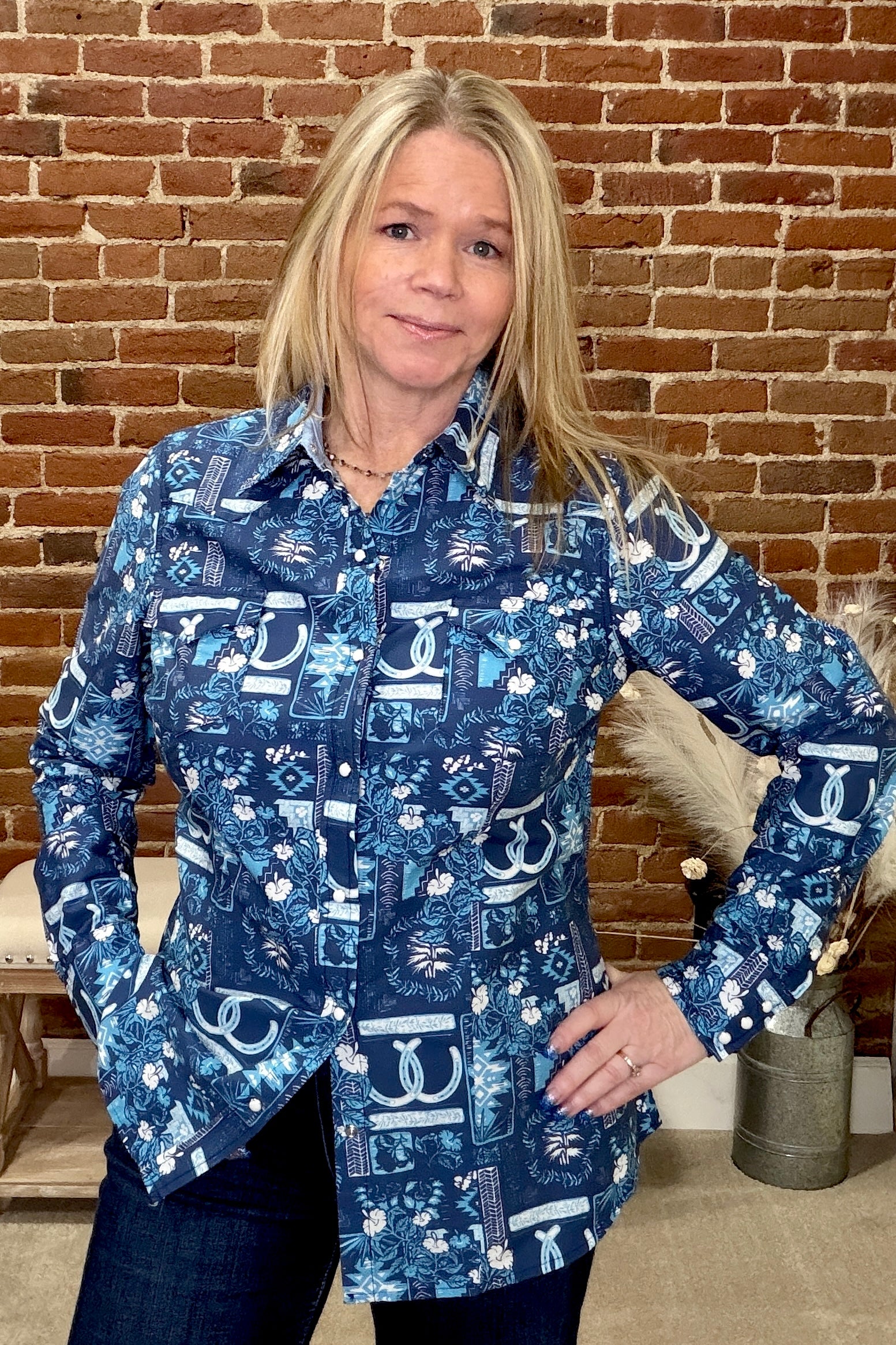 Women's L/S Tropical Resort Pearl Snap by Roper-Top-Roper/Stetson-Gallop 'n Glitz- Women's Western Wear Boutique, Located in Grants Pass, Oregon