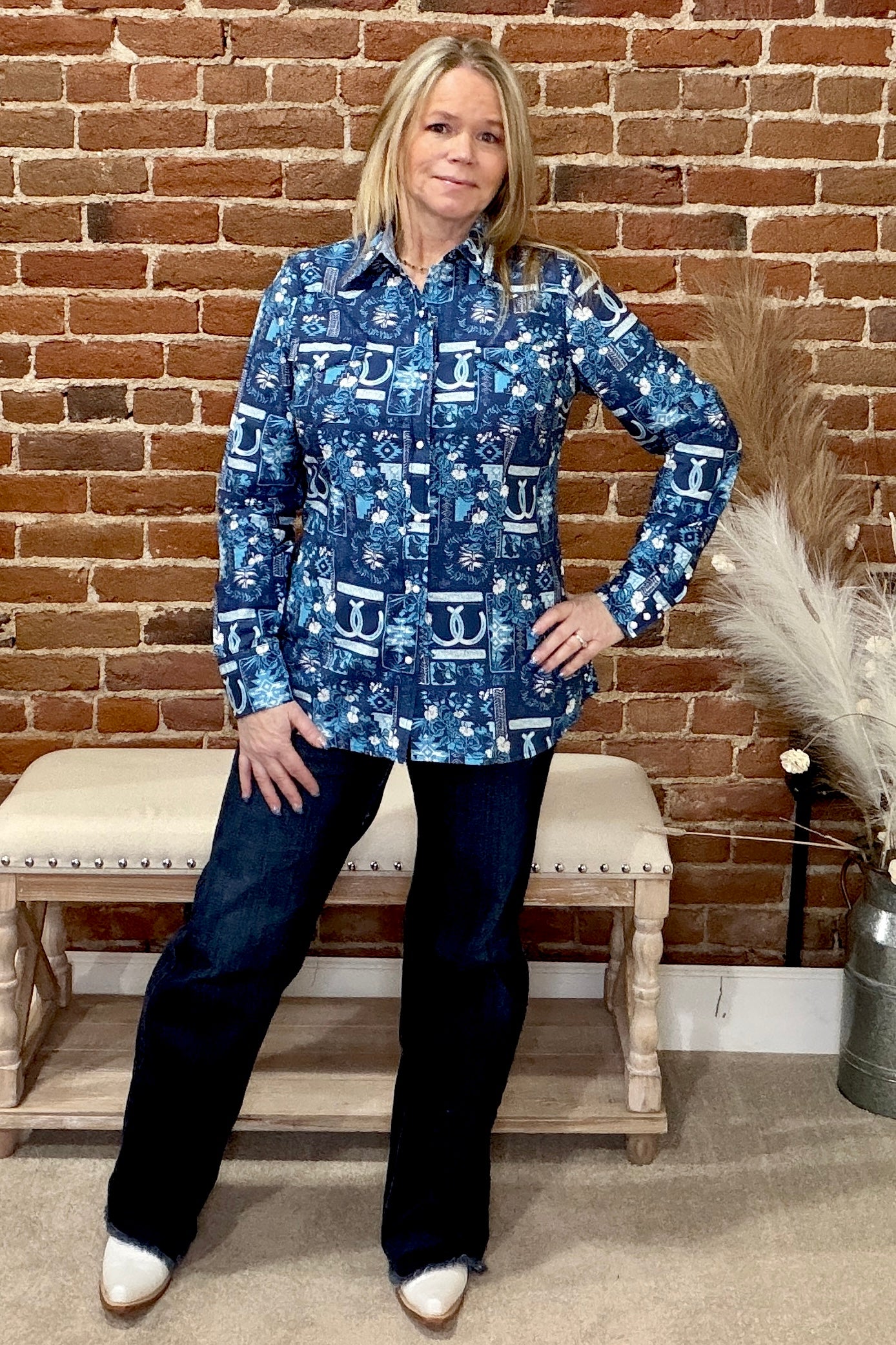 Women's L/S Tropical Resort Pearl Snap by Roper-Top-Roper/Stetson-Gallop 'n Glitz- Women's Western Wear Boutique, Located in Grants Pass, Oregon