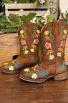 Kids Bailey Floral Square Toe Boots by Roper-Kids Footwear-Roper/Stetson-Gallop 'n Glitz- Women's Western Wear Boutique, Located in Grants Pass, Oregon