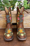 Kids Bailey Floral Square Toe Boots by Roper-Kids Footwear-Roper/Stetson-Gallop 'n Glitz- Women's Western Wear Boutique, Located in Grants Pass, Oregon