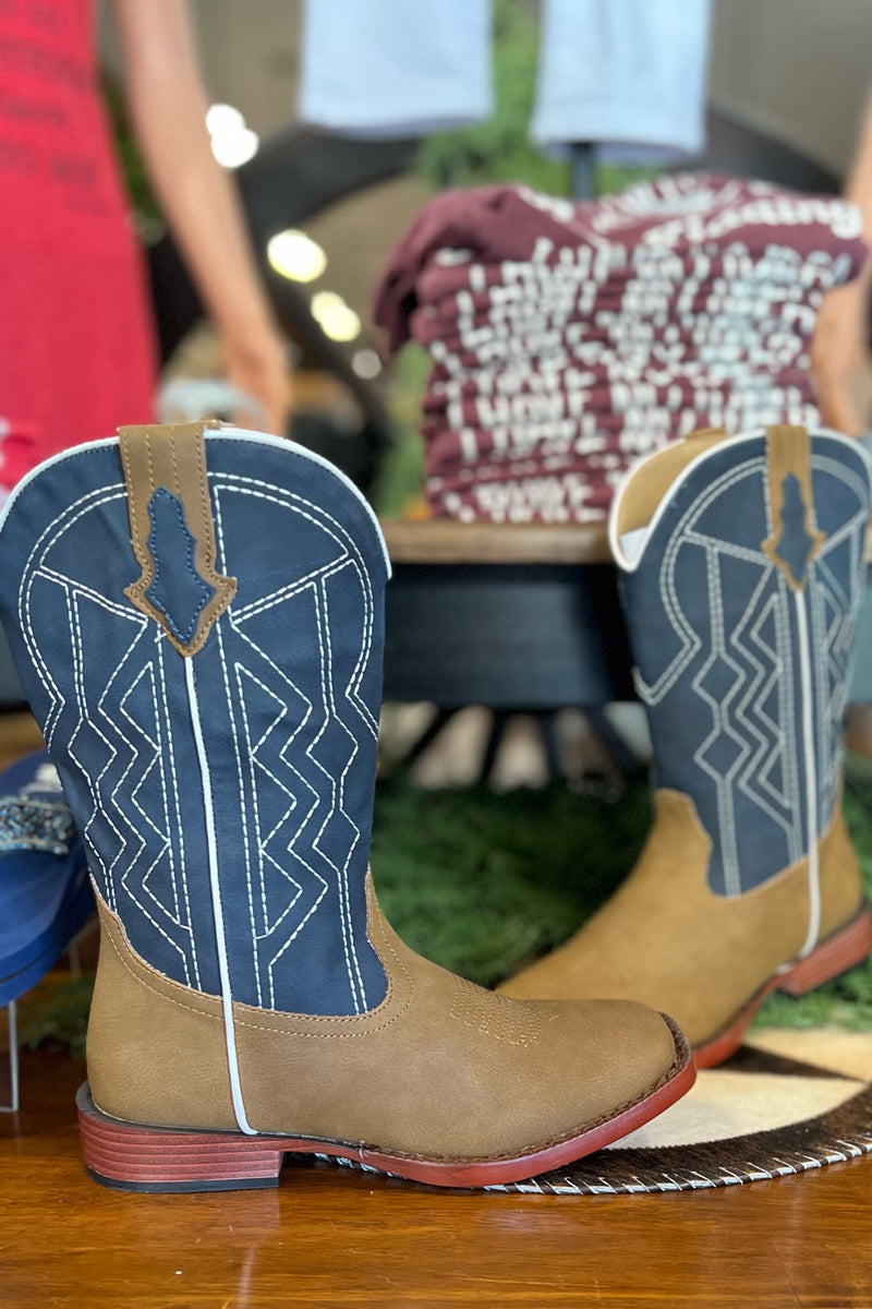 Roper Big Kids Cassidy Square Toe Boot-Kids Footwear-Roper/Stetson-Gallop 'n Glitz- Women's Western Wear Boutique, Located in Grants Pass, Oregon