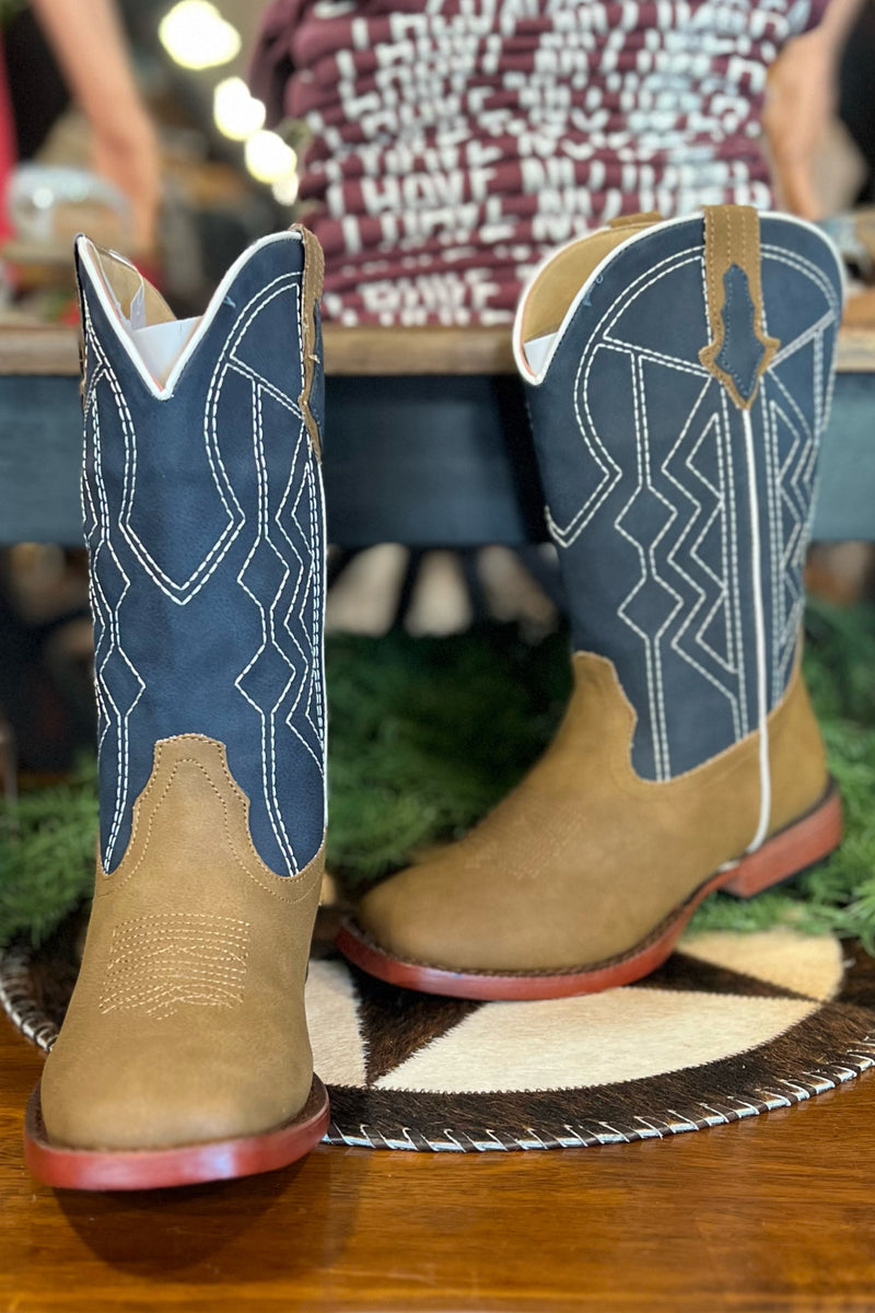 Roper Big Kids Cassidy Square Toe Boot-Kids Footwear-Roper/Stetson-Gallop 'n Glitz- Women's Western Wear Boutique, Located in Grants Pass, Oregon