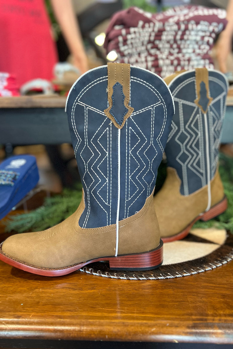 Roper Big Kids Cassidy Square Toe Boot-Kids Footwear-Roper/Stetson-Gallop 'n Glitz- Women's Western Wear Boutique, Located in Grants Pass, Oregon