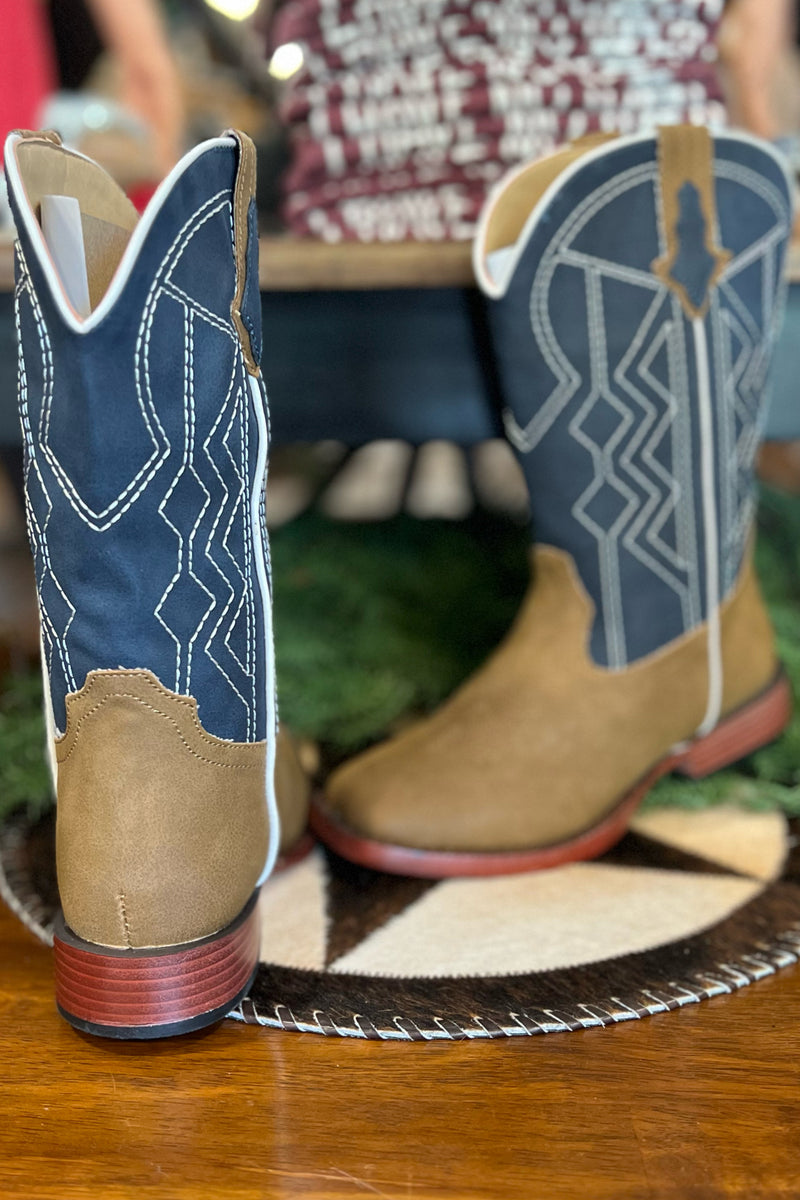 Roper Big Kids Cassidy Square Toe Boot-Kids Footwear-Roper/Stetson-Gallop 'n Glitz- Women's Western Wear Boutique, Located in Grants Pass, Oregon