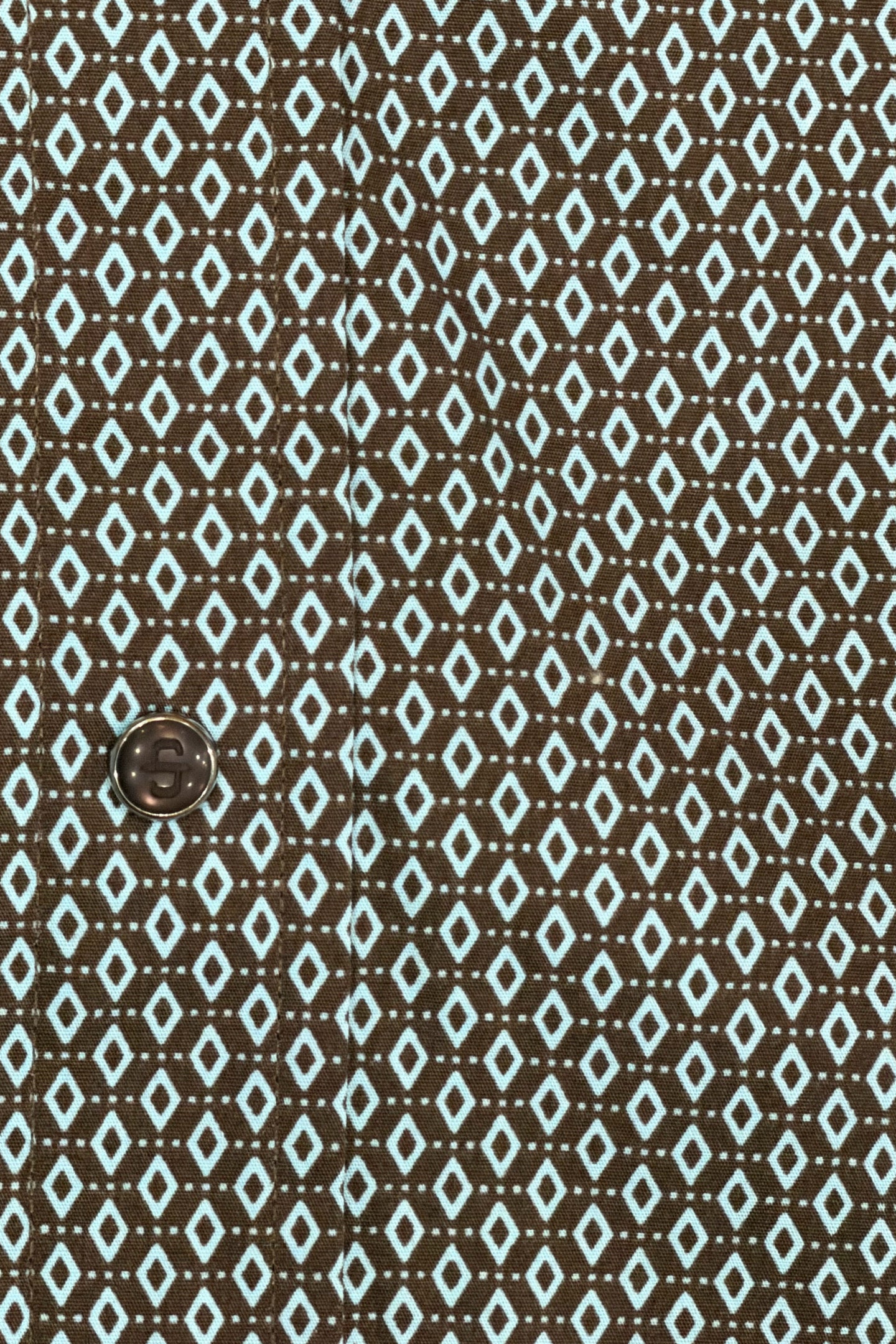 Men's Blue and Brown Diamond Long Sleeve Shirt by Stetson-Men's Dress Shirt-Roper/Stetson-Gallop 'n Glitz- Women's Western Wear Boutique, Located in Grants Pass, Oregon