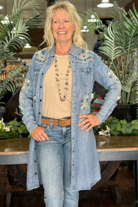 Women's Denim Western Embroidery Shirtdress by Stetson-Dress-Roper/Stetson-Gallop 'n Glitz- Women's Western Wear Boutique, Located in Grants Pass, Oregon