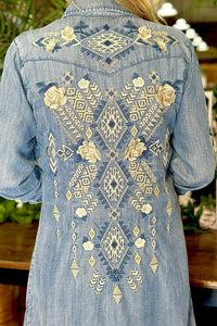 Women's Denim Western Embroidery Shirtdress by Stetson-Dress-Roper/Stetson-Gallop 'n Glitz- Women's Western Wear Boutique, Located in Grants Pass, Oregon