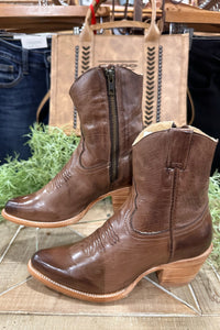 Women's PIPER Brown Leather 7" Boot by Stetson-Women's Boot-Justin Boots-Gallop 'n Glitz- Women's Western Wear Boutique, Located in Grants Pass, Oregon