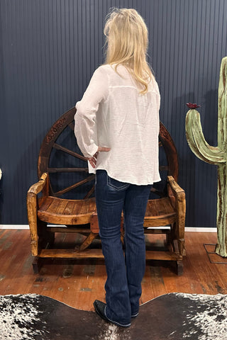 The Classic Cotton Button-Up-Top-Be Cool-Gallop 'n Glitz- Women's Western Wear Boutique, Located in Grants Pass, Oregon