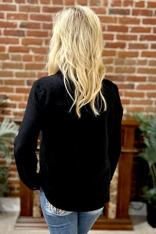The Classic Cotton Button-Up Black-Top-Be Cool-Gallop 'n Glitz- Women's Western Wear Boutique, Located in Grants Pass, Oregon