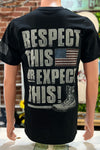 "Respect This, Or Expect This" Tee-Men's Graphic Tee-Buck Wear-Gallop 'n Glitz- Women's Western Wear Boutique, Located in Grants Pass, Oregon