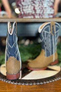 Roper Little Kids Navy Square Toe Boot-Kids Footwear-Roper/Stetson-Gallop 'n Glitz- Women's Western Wear Boutique, Located in Grants Pass, Oregon