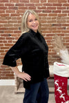 Prim Button Up Black Velvet Top-top-jess lea-Gallop 'n Glitz- Women's Western Wear Boutique, Located in Grants Pass, Oregon