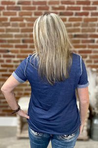 Bootstitch Embellished V-Neck Tee-T-Shirt-Liberty Wear-Gallop 'n Glitz- Women's Western Wear Boutique, Located in Grants Pass, Oregon