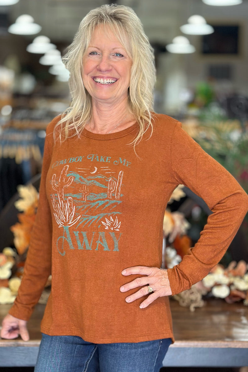 Knit Cowboy Take Me Away Top-top-Liberty Wear-Gallop 'n Glitz- Women's Western Wear Boutique, Located in Grants Pass, Oregon