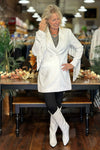 White Fringe Blazer-Jacket-Blue B-Gallop 'n Glitz- Women's Western Wear Boutique, Located in Grants Pass, Oregon