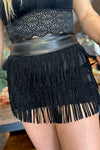 Black Sparkle Tiered Fringe Mini Skort-Shorts-Blue B-Gallop 'n Glitz- Women's Western Wear Boutique, Located in Grants Pass, Oregon