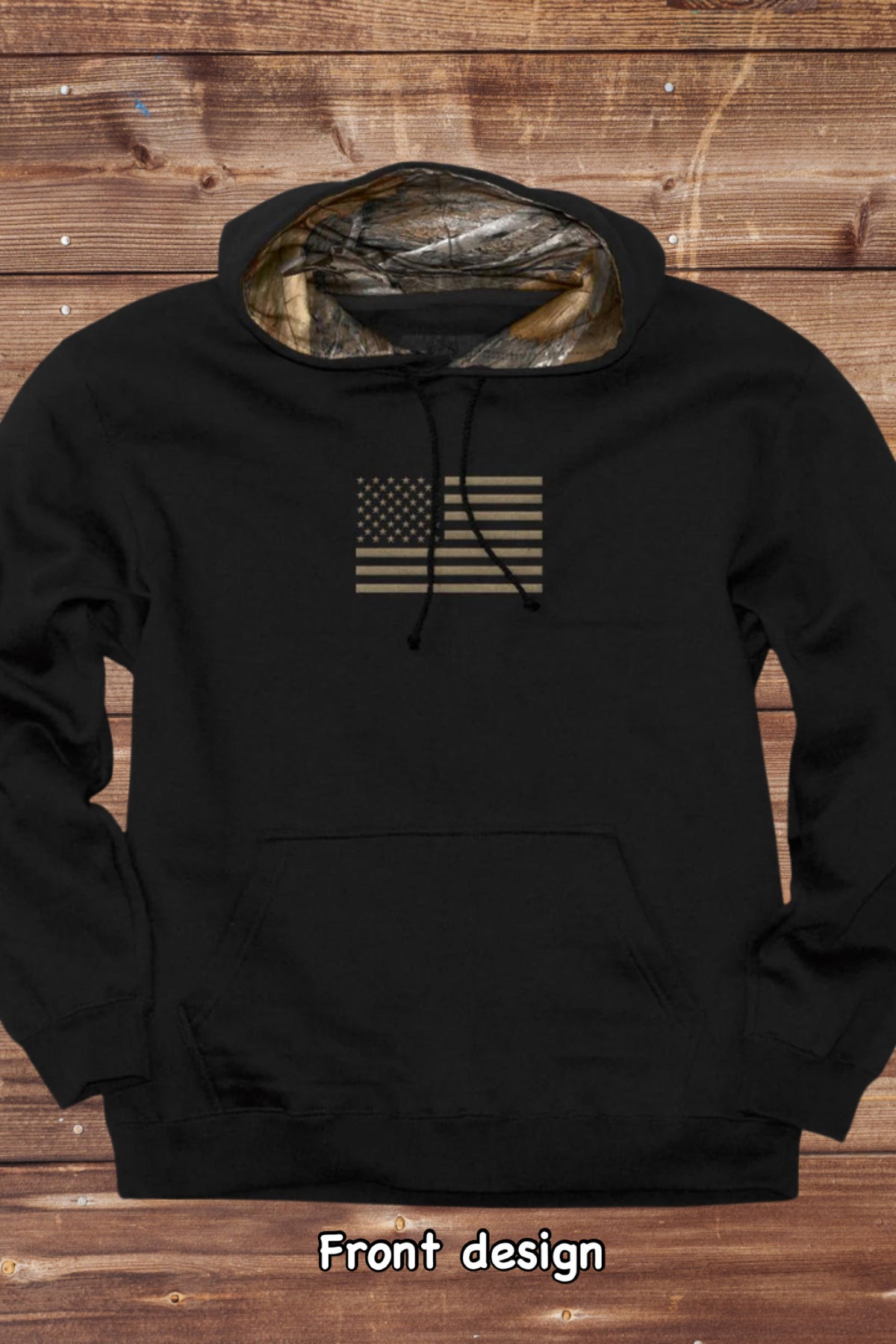 Men's Camo Stag & Stripes Hoodie-Men's Hoodie-Buck Wear-Gallop 'n Glitz- Women's Western Wear Boutique, Located in Grants Pass, Oregon