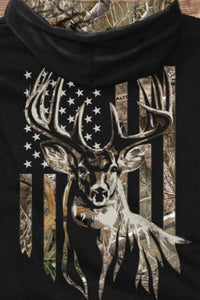 Men's Camo Stag & Stripes Hoodie-Men's Hoodie-Buck Wear-Gallop 'n Glitz- Women's Western Wear Boutique, Located in Grants Pass, Oregon