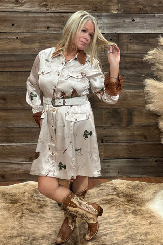 The Equestrian Socialite Dress-Dress-Blue B-Gallop 'n Glitz- Women's Western Wear Boutique, Located in Grants Pass, Oregon