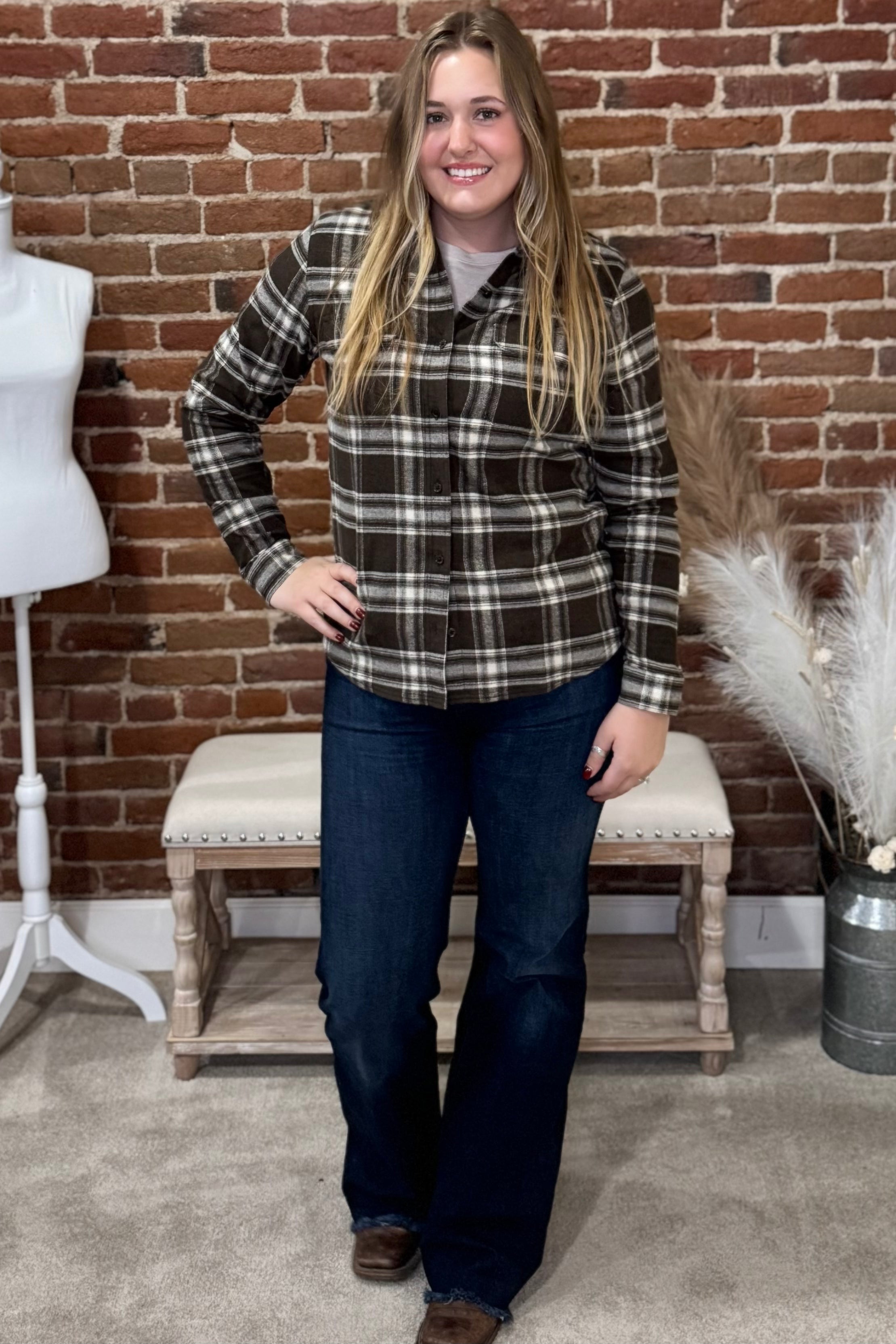 Women's Plaid Flannel Shirt by Outback-top-Outback Trading-Gallop 'n Glitz- Women's Western Wear Boutique, Located in Grants Pass, Oregon