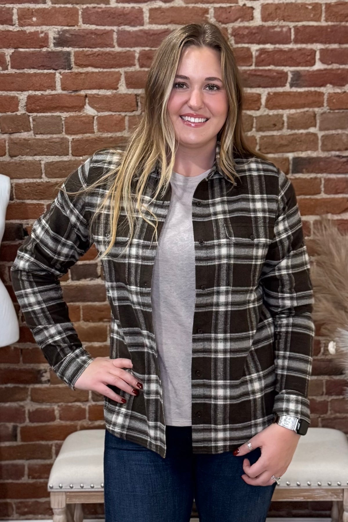 Women's Plaid Flannel Shirt by Outback-top-Outback Trading-Gallop 'n Glitz- Women's Western Wear Boutique, Located in Grants Pass, Oregon