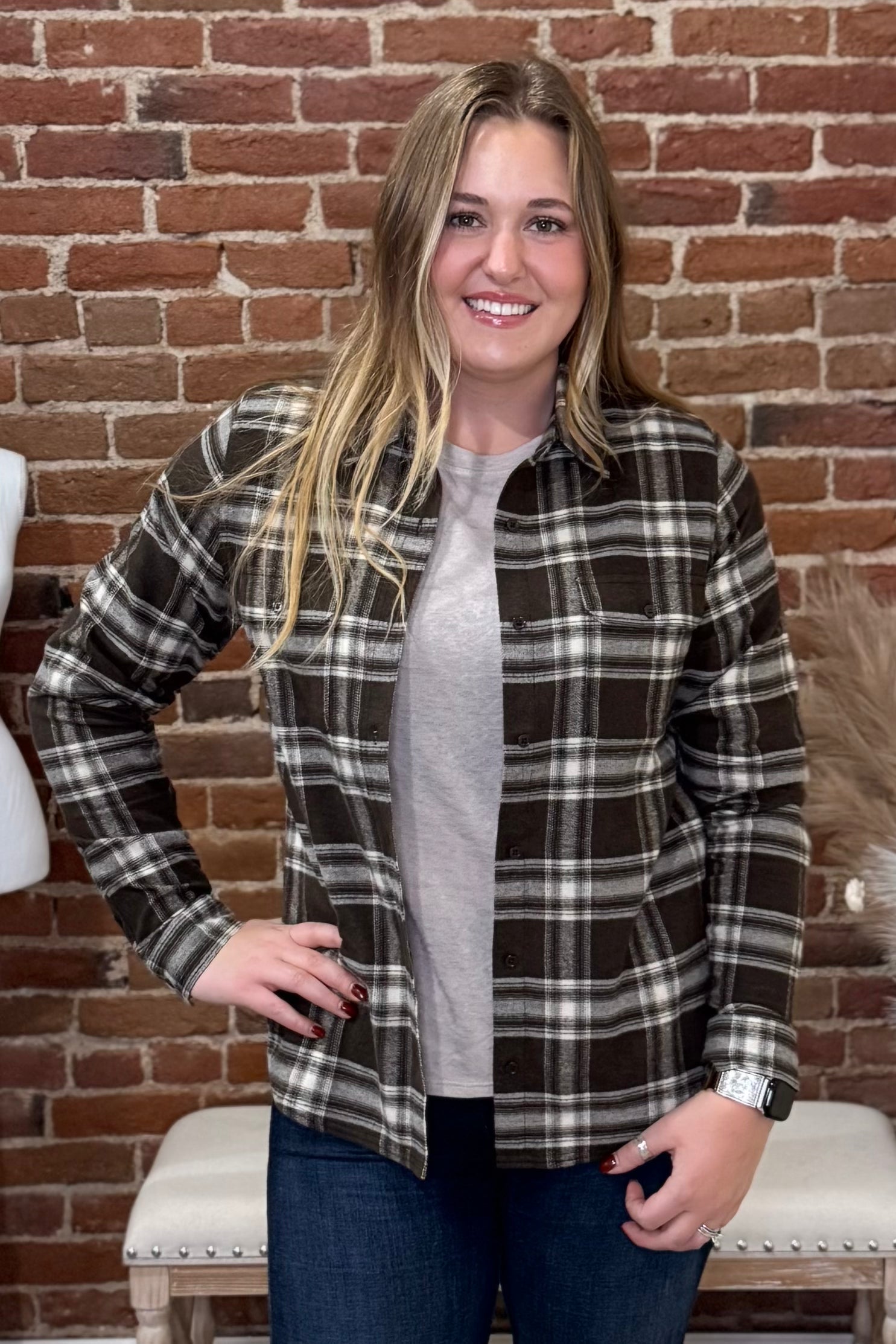 Women's Plaid Flannel Shirt by Outback-top-Outback Trading-Gallop 'n Glitz- Women's Western Wear Boutique, Located in Grants Pass, Oregon