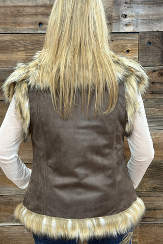 The High Desert Luxe Faux Suede Vest With Fur Trim-Vest-Tasha Polizzi-Gallop 'n Glitz- Women's Western Wear Boutique, Located in Grants Pass, Oregon