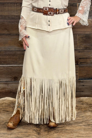Fringe Faux Suede Skirt-Skirt-Origami-Gallop 'n Glitz- Women's Western Wear Boutique, Located in Grants Pass, Oregon