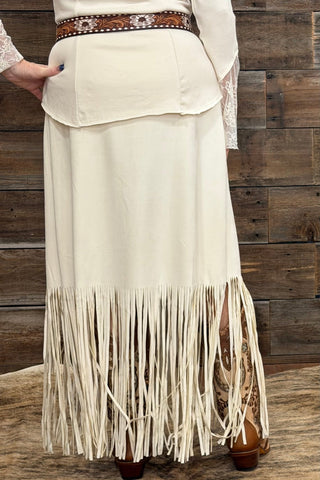 Fringe Faux Suede Skirt-Skirt-Origami-Gallop 'n Glitz- Women's Western Wear Boutique, Located in Grants Pass, Oregon