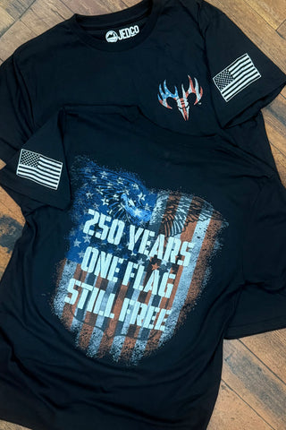 250 Years: One Flag, Still Free Tee-Men's Graphic Tee-Buck Wear-Gallop 'n Glitz- Women's Western Wear Boutique, Located in Grants Pass, Oregon
