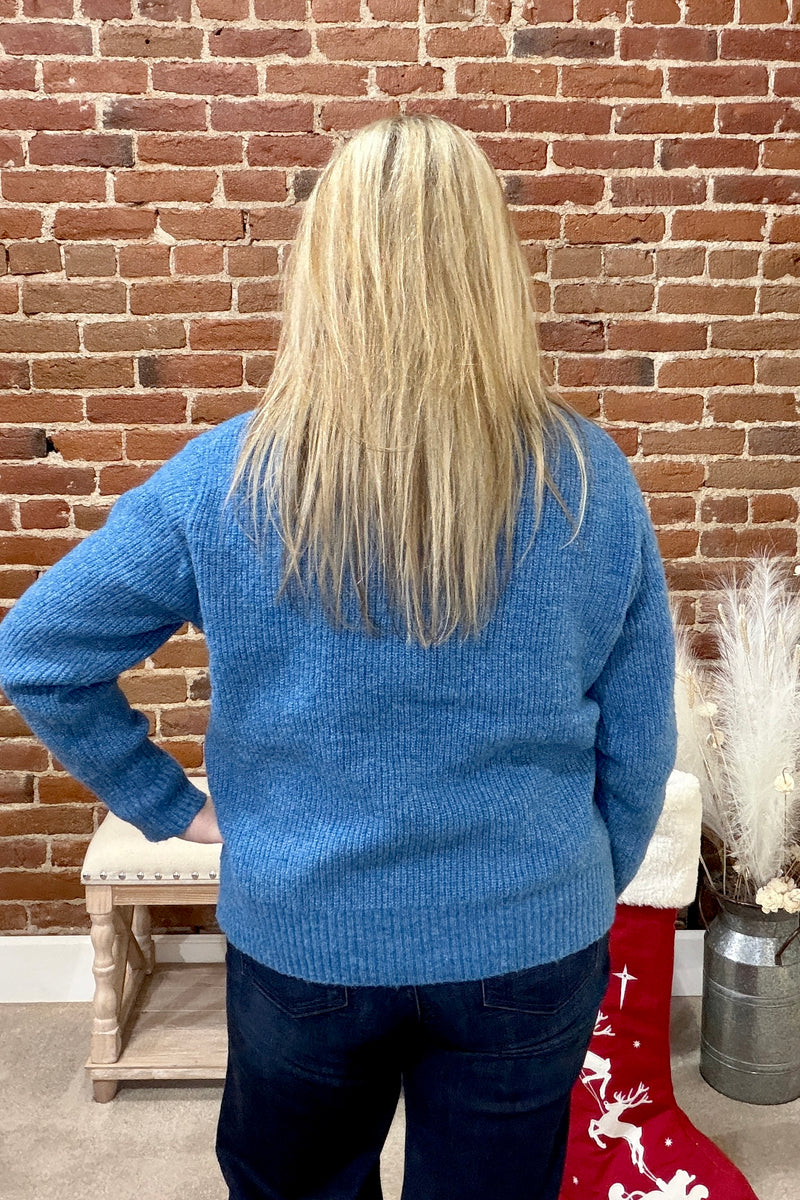 Bluebird Prairie Pullover Sweater-Top-Staccato-Gallop 'n Glitz- Women's Western Wear Boutique, Located in Grants Pass, Oregon