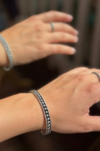 Sterling Silver 5 MM Ball Cuff With Rope Lining-Jewelry-BOHO SOL-Gallop 'n Glitz- Women's Western Wear Boutique, Located in Grants Pass, Oregon