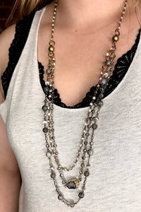 Florence Multi-Style Grey Necklace-Jewelry-Dylan T Designs-Gallop 'n Glitz- Women's Western Wear Boutique, Located in Grants Pass, Oregon