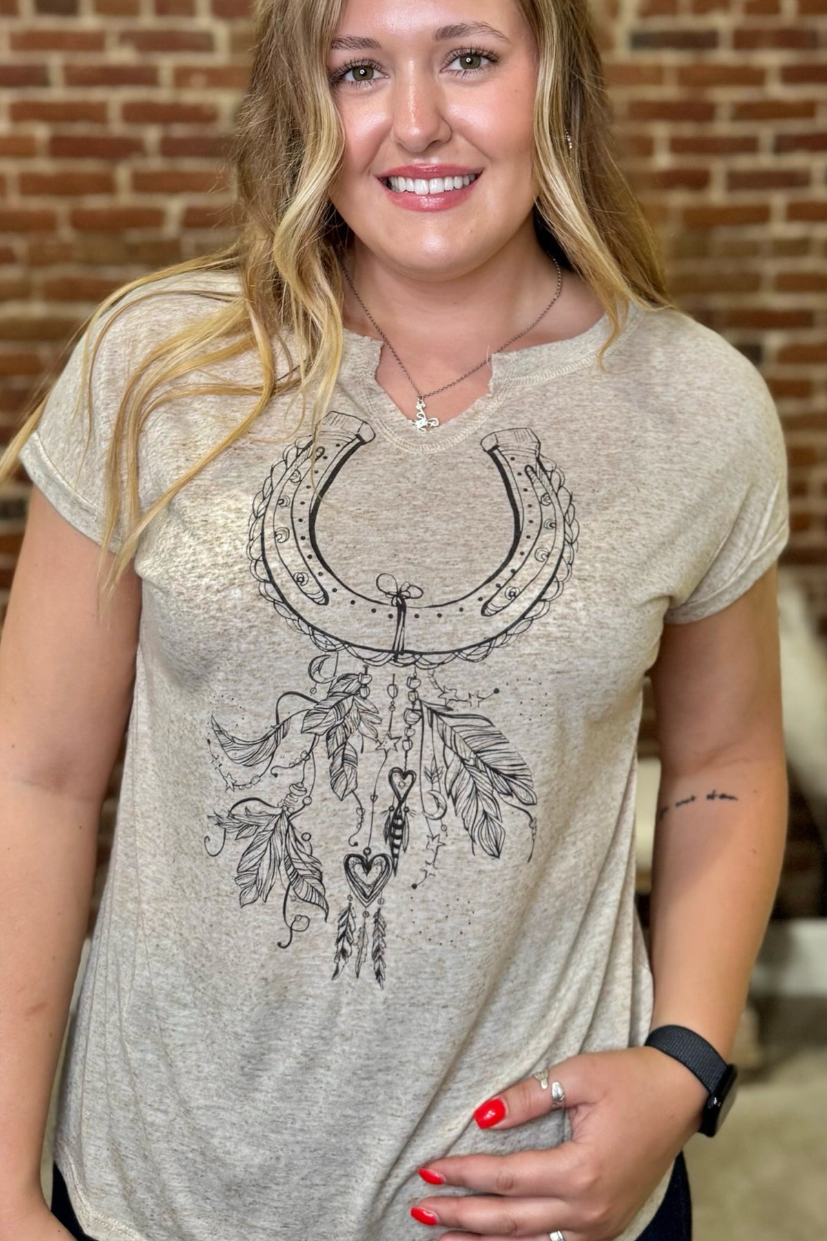 Horseshoe Dream Catcher T-Shirt-T-Shirt-Liberty Wear-Gallop 'n Glitz- Women's Western Wear Boutique, Located in Grants Pass, Oregon
