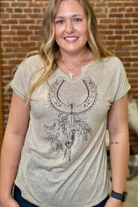 Horseshoe Dream Catcher T-Shirt-T-Shirt-Liberty Wear-Gallop 'n Glitz- Women's Western Wear Boutique, Located in Grants Pass, Oregon