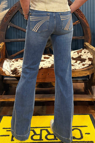Dojo Trouser Flare By 7 For All Mankind in Gale Denim-Champagne-Flare-7 for all mankind-Gallop 'n Glitz- Women's Western Wear Boutique, Located in Grants Pass, Oregon