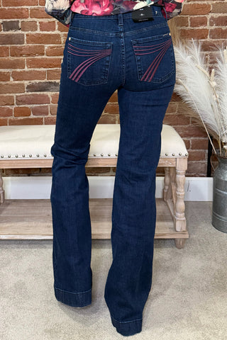 Dojo Trouser Flare By 7 For All Mankind Classical-Pink-Flare-7 for all mankind-Gallop 'n Glitz- Women's Western Wear Boutique, Located in Grants Pass, Oregon