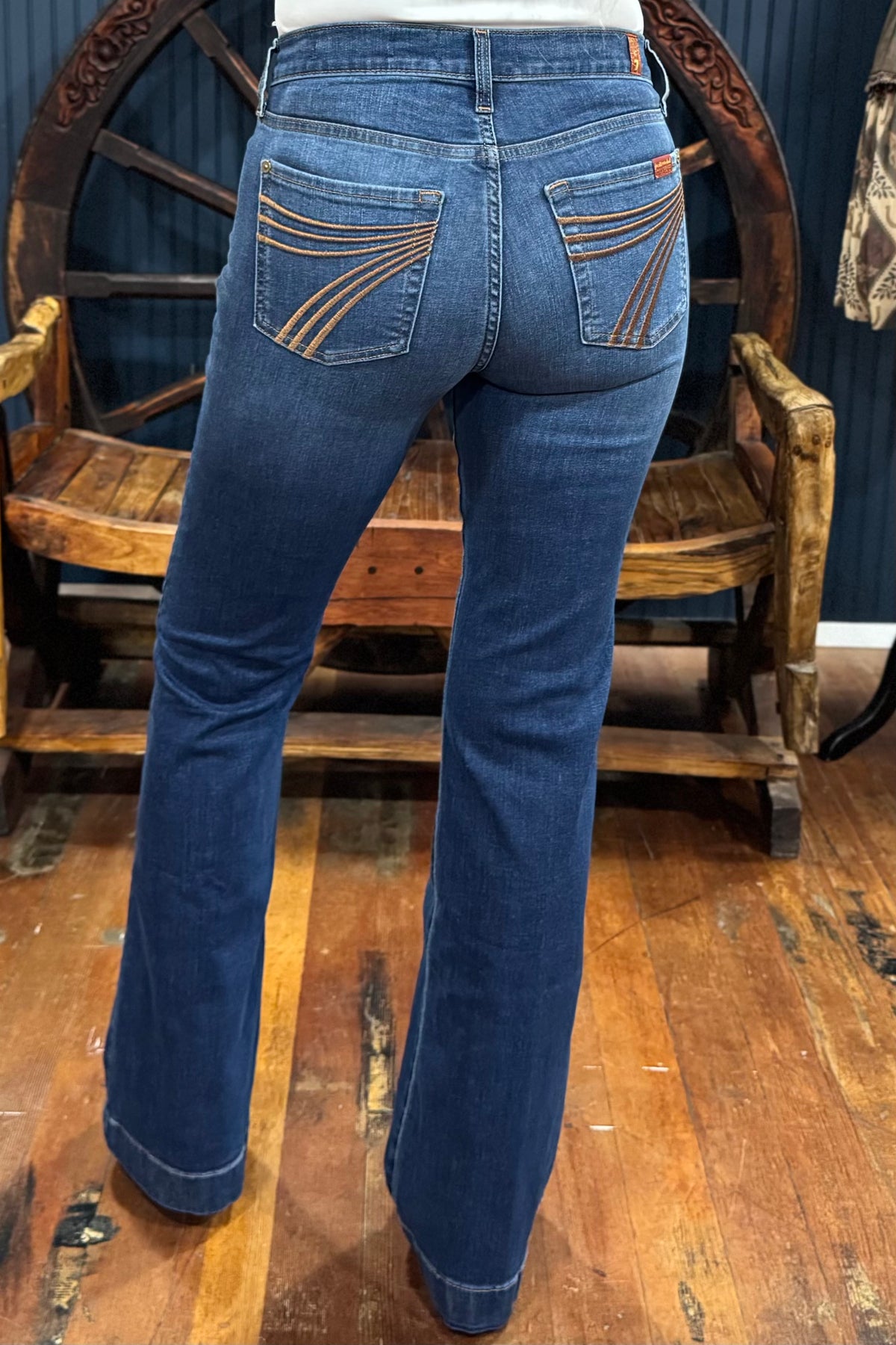 Dojo Trouser Flare By 7 For All Mankind Classical-Copper