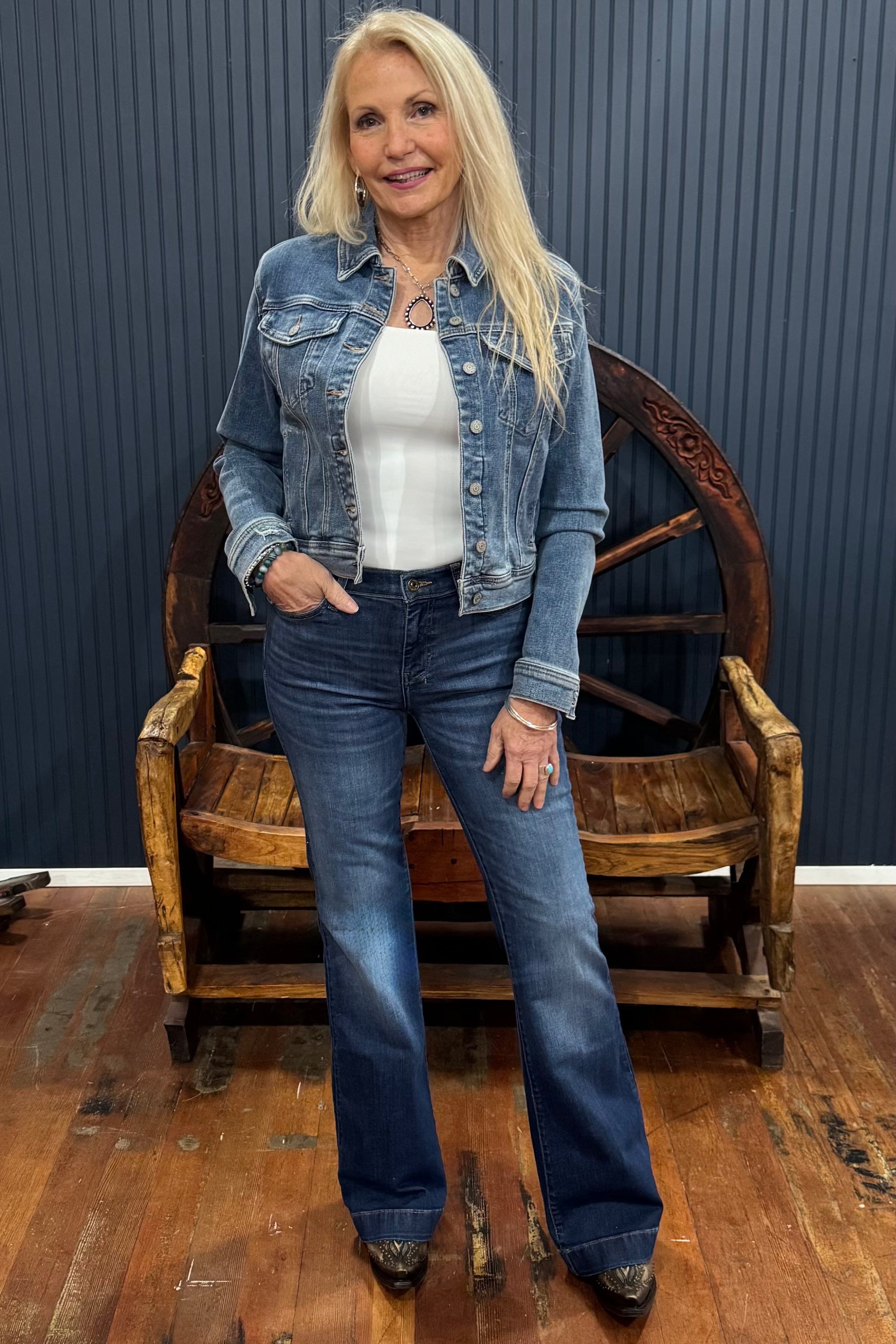 Dojo Trouser Flare By 7 For All Mankind Classical-Copper