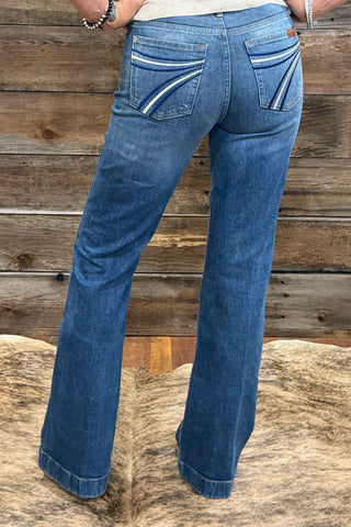 Dojo Trouser Flare By 7 For All Mankind in Bluefern Denim-Flare-7 for all mankind-Gallop 'n Glitz- Women's Western Wear Boutique, Located in Grants Pass, Oregon