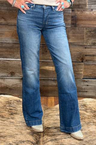 Dojo Trouser Flare By 7 For All Mankind in Bluefern Denim-Flare-7 for all mankind-Gallop 'n Glitz- Women's Western Wear Boutique, Located in Grants Pass, Oregon