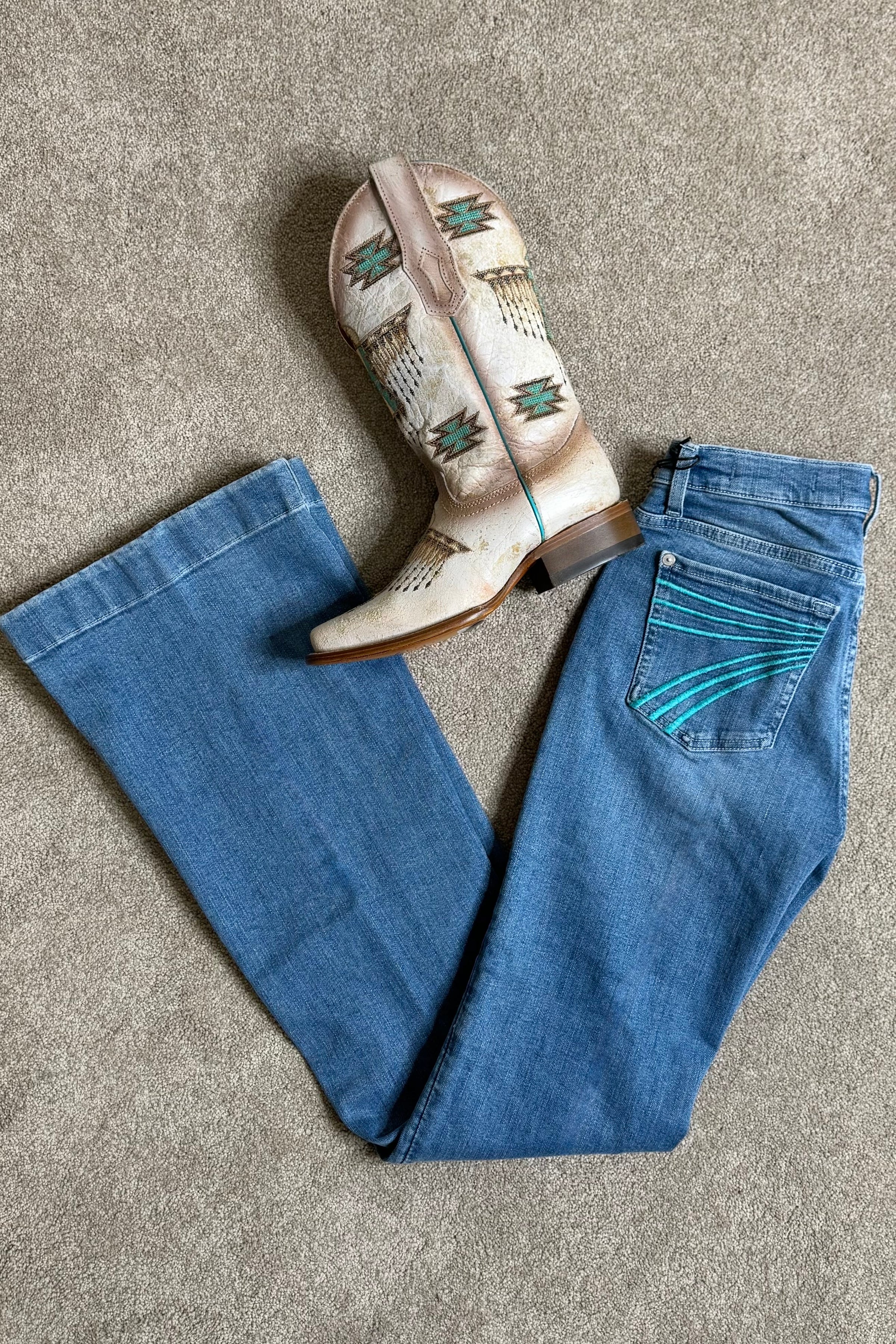 Dojo Iceflow Trouser Flare By 7 For All Mankind-Flare-7 for all mankind-Gallop 'n Glitz- Women's Western Wear Boutique, Located in Grants Pass, Oregon