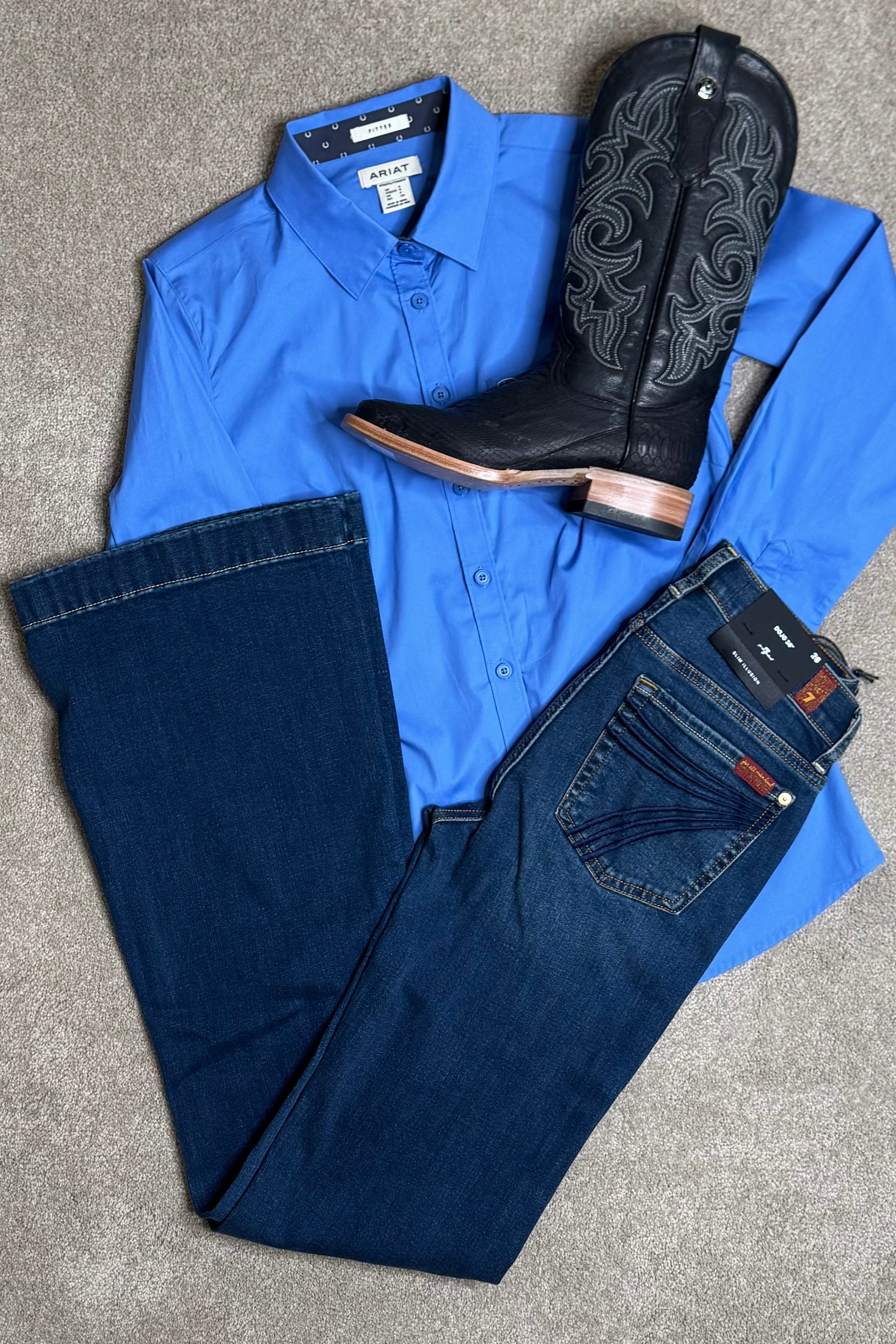 Dojo Melrose Trouser Flare 36" Inseam By 7 For All Mankind-Flare-7 for all mankind-Gallop 'n Glitz- Women's Western Wear Boutique, Located in Grants Pass, Oregon