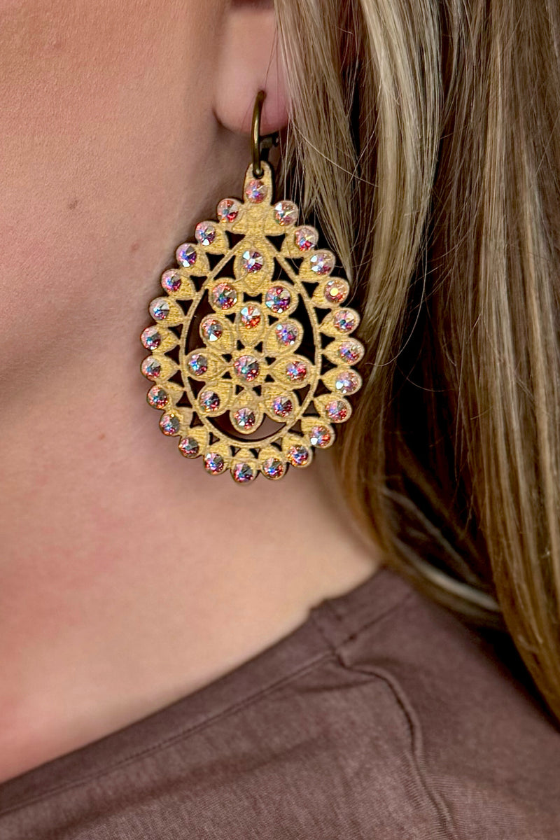 Desert Glow Austrian Crystal Earrings-Jewelry-Pink Panache-Gallop 'n Glitz- Women's Western Wear Boutique, Located in Grants Pass, Oregon