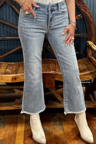 Kick Flare Ankle Jean with Raw Hem by Judy Blue-Flare-Judy Blue-Gallop 'n Glitz- Women's Western Wear Boutique, Located in Grants Pass, Oregon