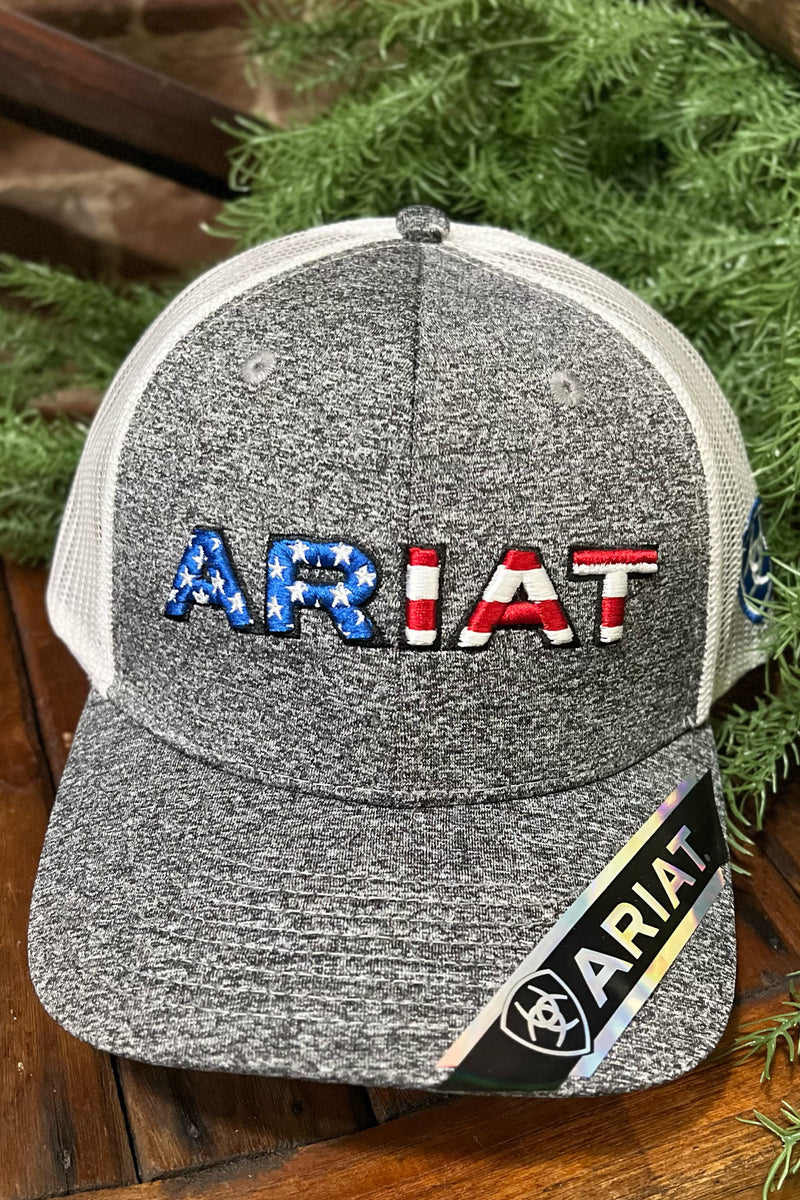 Ariat Men's Embroidered USA Flag Logo Cap-Men's Ball Cap-M&F-Gallop 'n Glitz- Women's Western Wear Boutique, Located in Grants Pass, Oregon